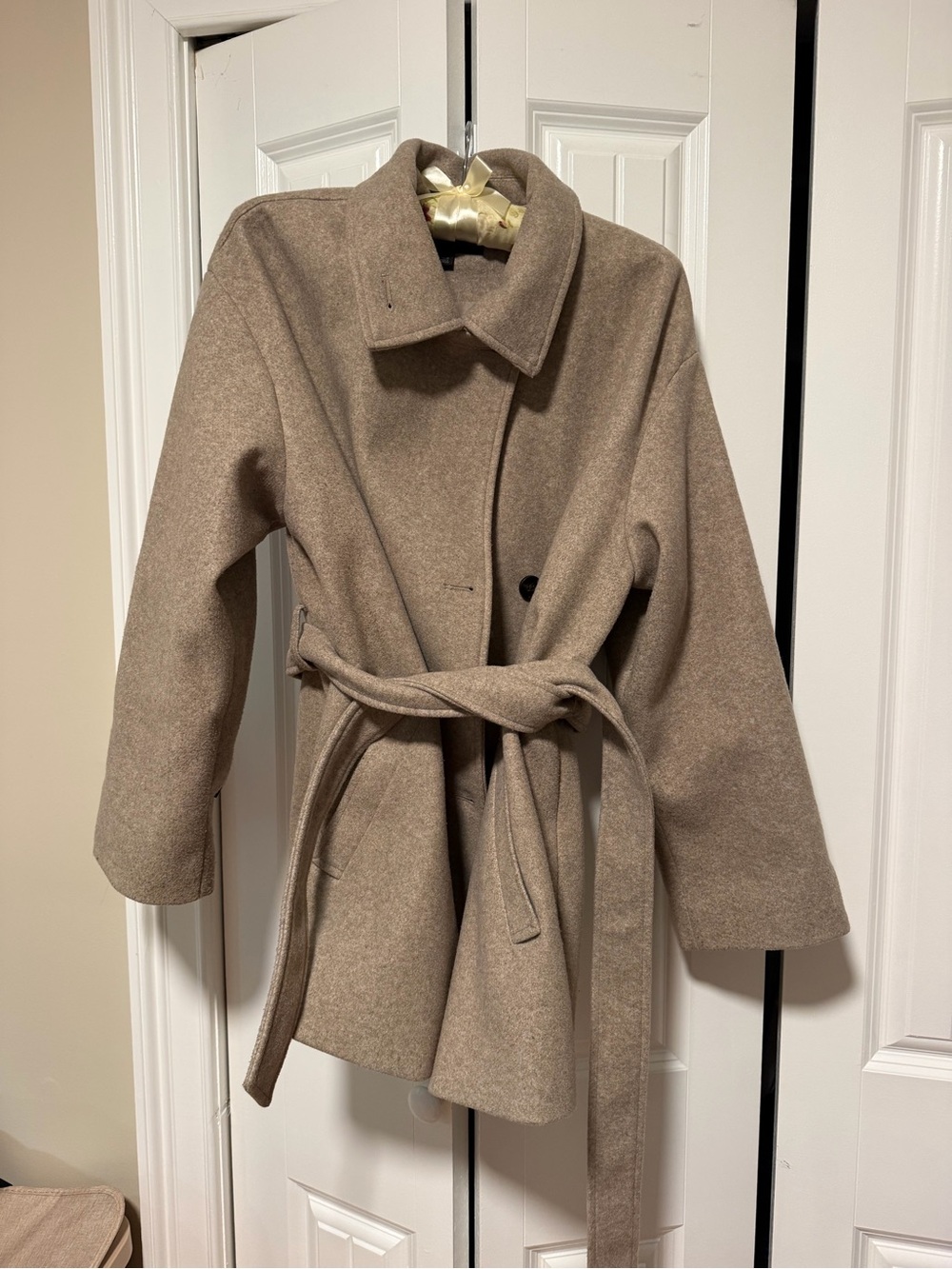 Zara Taupe Tie-Waist Trench Coat